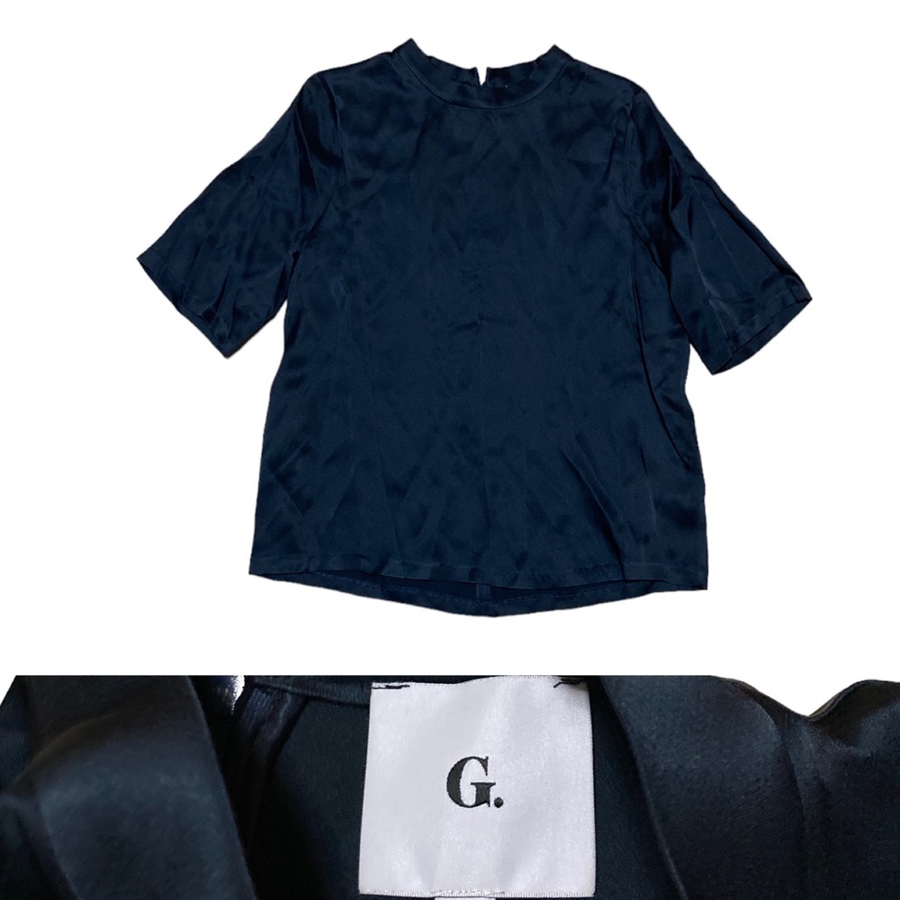 G. Label by Goop Scoop Neck Blouse Top Women’s size 4 in Navy Blue